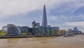 River Thames in London, with GLA building, Shard of glass and HMS Belfast.