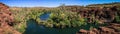 Panoramic view over Lawn Hill Gorge, Boodjamulla Lawn Hill National Park, Savannah Way, Queensland, Australia