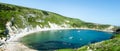 Panoramic view over Lulworth Cove Dorset Royalty Free Stock Photo