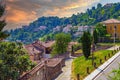 Panoramic view over Old Town Citta Alta, Bergamo, Italy Royalty Free Stock Photo