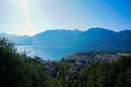 Panoramic view over the old town of Locarno and the Lago Maggiore