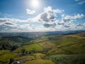 Panoramic view over Peak District National Park Royalty Free Stock Photo