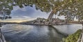 Panoramic view over Porto from the bank of Douro River during sunset Royalty Free Stock Photo