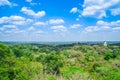 Panoramic view over rain forest and ruins of Tikal in Guatemala Royalty Free Stock Photo