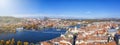 Panoramic view over the rooftops of the old town of Prague, Czech Republic Royalty Free Stock Photo