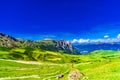 Panoramic view over Schlern mountain in South Tyrol