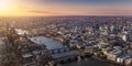 Panoramic view over the skyline of London city with Thames River, St. Pauls Cathedral, Blackfriars and Southwark Royalty Free Stock Photo