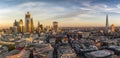 From the City to Tower- and London Bridge during sunset time Royalty Free Stock Photo