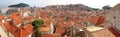 Panoramic view over tiled roofs of the old town, Dubrovnik, Croatia Royalty Free Stock Photo