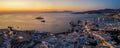 Panoramic view over the town of Mykonos island, Greece Royalty Free Stock Photo