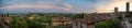 Panoramic view over Tuscany from the medieval town of San Gimignano, Italy Royalty Free Stock Photo