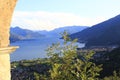 Panoramic view over the upper part of Lake Como over Gravedona, down to Bellagio