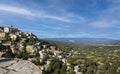 Panoramic View over the Village of Gordes, Vaucluse, Provence, France, Gordes medieval village sunset view, France Royalty Free Stock Photo