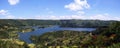 Panoramic view over Wenchi crater lake, Ethiopia Royalty Free Stock Photo