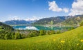 Panoramic view over Zell am See with Kitzsteinhorn and Schmitten