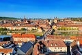 Panoramic view overlooking the Old Town of Wurzburg, Germany