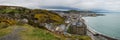 Panoramic view overlooking the university town of Aberystwyth in