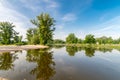 Panoramic view on oxbow lake of vistula river at Stezyca Royalty Free Stock Photo