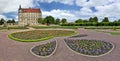 Panoramic view of Palace GÃÂ¼strow Germany with palatial garden Royalty Free Stock Photo