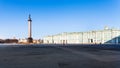 panoramic view of Palace Square in March morning Royalty Free Stock Photo