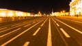 panoramic view of Palace Square in night Royalty Free Stock Photo