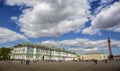 Panoramic view of Palace Square in St. Petersburg. Winter Palace, State Hermitage Museum on a sunny day Royalty Free Stock Photo