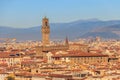 Panoramic view of Palace Vecchio in Florence, Tuscany, Italy Royalty Free Stock Photo