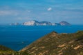 Panoramic view of Palmarola island in Lazio in the summer season Royalty Free Stock Photo