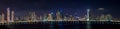 Panoramic view of Panama City Skyline at night - Panama City, Panama Royalty Free Stock Photo