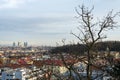 Pankrac district with Prague tallest buildings from Mrazovka, Czech Republic Royalty Free Stock Photo