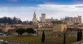 Panorama of Papal Palace, Avignon, France Royalty Free Stock Photo