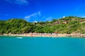 Panoramic view of paradise beach JoÃÂ£o Fernandinho, BÃÂºzios, Brazil Royalty Free Stock Photo