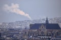 Panoramic view of Paris city from Notre Dame roof Royalty Free Stock Photo