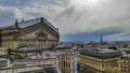 Panoramic view of Paris skyline with Garnier Opera and Eiffel Tower, Paris, France Royalty Free Stock Photo