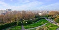 Panoramic view of the Paris skyline from the Parc de Belleville Royalty Free Stock Photo