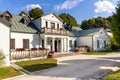 Panoramic view of park and historic museum manor house of Mikolaj Rej, polish renaissance poet and writer in Naglowice, Poland Royalty Free Stock Photo