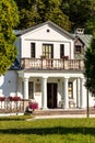 Panoramic view of park and historic museum manor house of Mikolaj Rej, polish renaissance poet and writer in Naglowice, Poland Royalty Free Stock Photo