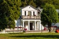 Panoramic view of park and historic museum manor house of Mikolaj Rej, polish renaissance poet and writer in Naglowice, Poland Royalty Free Stock Photo