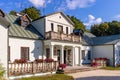 Panoramic view of park and historic museum manor house of Mikolaj Rej, polish renaissance poet and writer in Naglowice, Poland Royalty Free Stock Photo