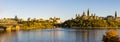 panoramic view of Parliament Hill in Ottawa, view of the Ottawa River Royalty Free Stock Photo