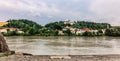 Panoramic view of Passau. Confluence of three rivers Danube, Inn, Ilz, Bavaria, Germany. Royalty Free Stock Photo