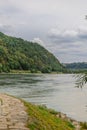 Panoramic view of Passau. Confluence of three rivers Danube, Inn, Ilz, Bavaria, Germany. Royalty Free Stock Photo