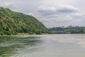 Panoramic view of Passau. Confluence of three rivers Danube, Inn, Ilz, Bavaria, Germany. Royalty Free Stock Photo