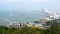 Panoramic view of Pattaya City Beach at Pratumnak Viewpoint. Thailand, Pattaya, Asia