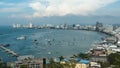 Panoramic view of Pattaya City Beach at Pratumnak Viewpoint. Timelapse. Thailand, Pattaya, Asia