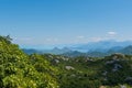 Panoramic view at Pavlova Strana on the river of Crnojevi?a flowing through green lands to Lake Skadar