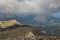 Panoramic view from the peak of Monte Sirente in Abruzzo during summer day of september Royalty Free Stock Photo