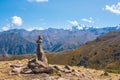 Panoramic view of the peak of Talgar from peak of Furmanov in Al Royalty Free Stock Photo