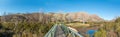 Panoramic view of the pedestrian bridge over Krom River Royalty Free Stock Photo