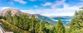 Panoramic view at the Peek Hoher Goll 2522m from Rossfeld Panorama Road in Germany